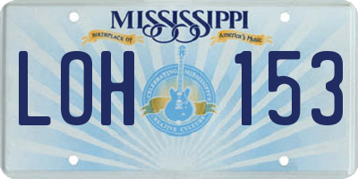 MS license plate LOH153