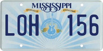 MS license plate LOH156