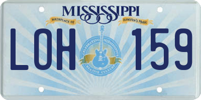 MS license plate LOH159