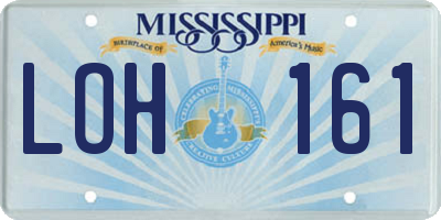 MS license plate LOH161