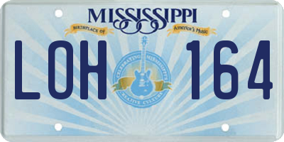 MS license plate LOH164