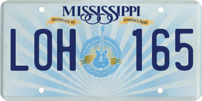 MS license plate LOH165