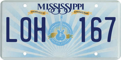 MS license plate LOH167
