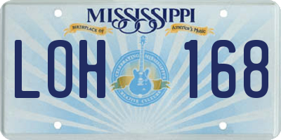 MS license plate LOH168