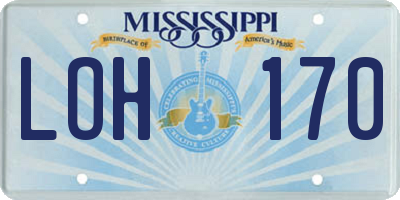 MS license plate LOH170