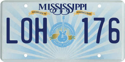 MS license plate LOH176