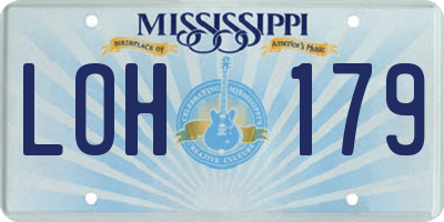 MS license plate LOH179