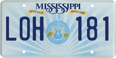 MS license plate LOH181