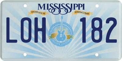 MS license plate LOH182