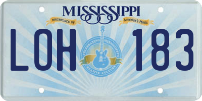 MS license plate LOH183