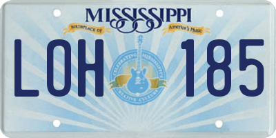MS license plate LOH185
