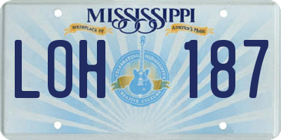 MS license plate LOH187