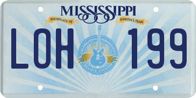 MS license plate LOH199
