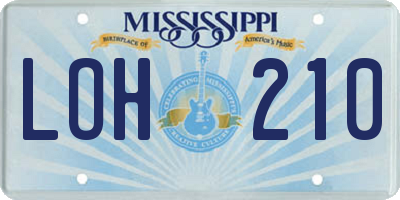 MS license plate LOH210