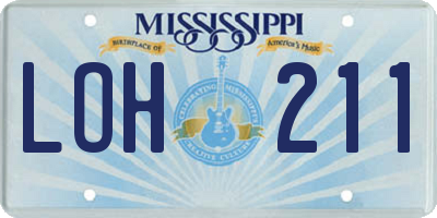 MS license plate LOH211