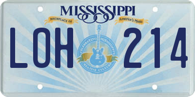 MS license plate LOH214
