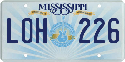 MS license plate LOH226