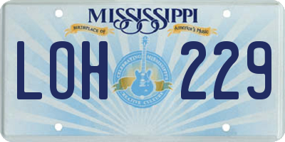 MS license plate LOH229