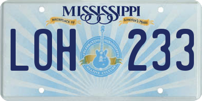 MS license plate LOH233