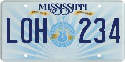 MS license plate LOH234