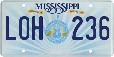 MS license plate LOH236
