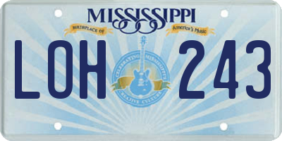 MS license plate LOH243