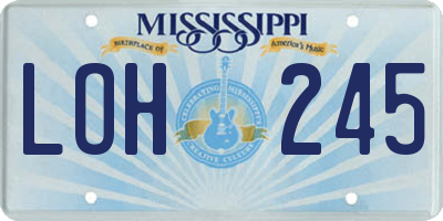 MS license plate LOH245