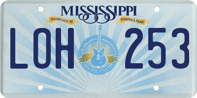 MS license plate LOH253