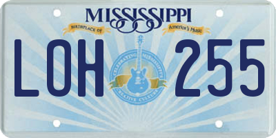 MS license plate LOH255