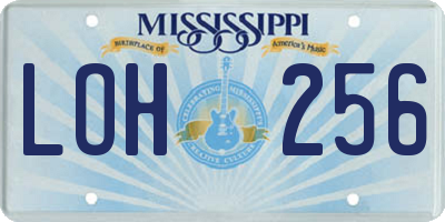 MS license plate LOH256