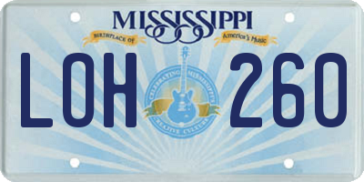 MS license plate LOH260