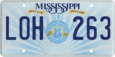 MS license plate LOH263