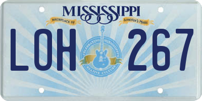 MS license plate LOH267