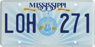 MS license plate LOH271