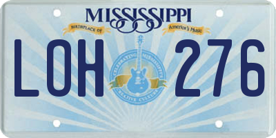 MS license plate LOH276