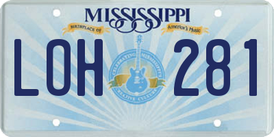 MS license plate LOH281