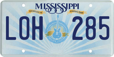 MS license plate LOH285
