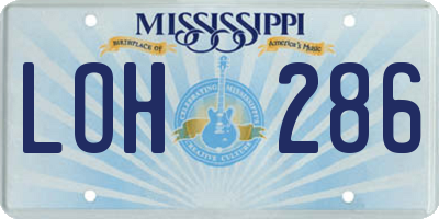 MS license plate LOH286