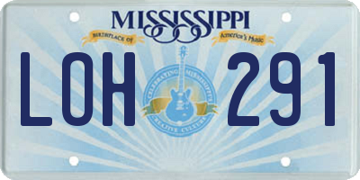 MS license plate LOH291