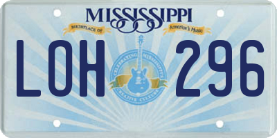 MS license plate LOH296