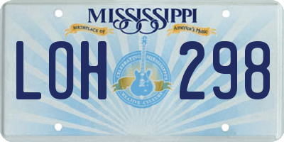 MS license plate LOH298