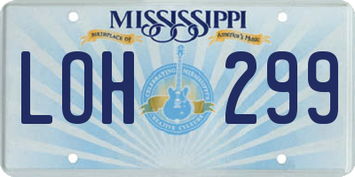 MS license plate LOH299