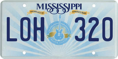 MS license plate LOH320