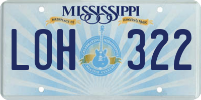 MS license plate LOH322