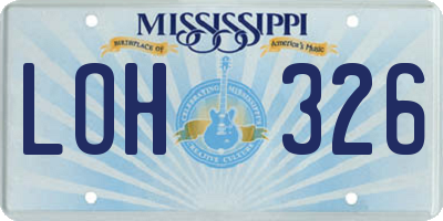 MS license plate LOH326