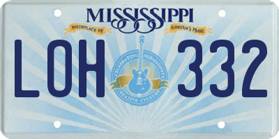 MS license plate LOH332