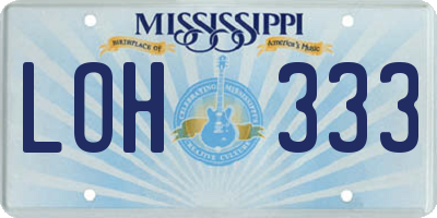 MS license plate LOH333