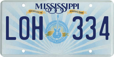 MS license plate LOH334