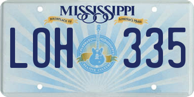 MS license plate LOH335