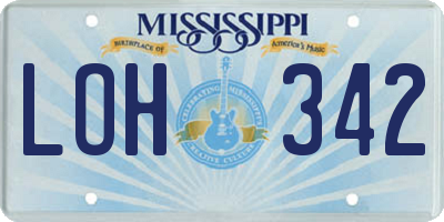 MS license plate LOH342